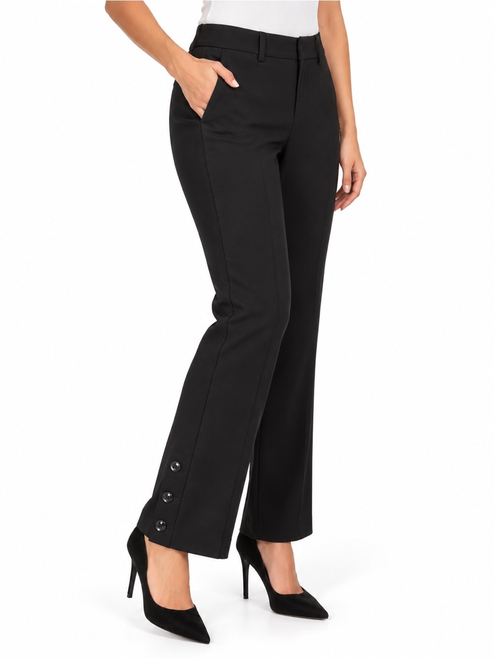 WHBM WHITE HOUSE BLACK MARKET The Flare Black Dress Pants – Size 4P